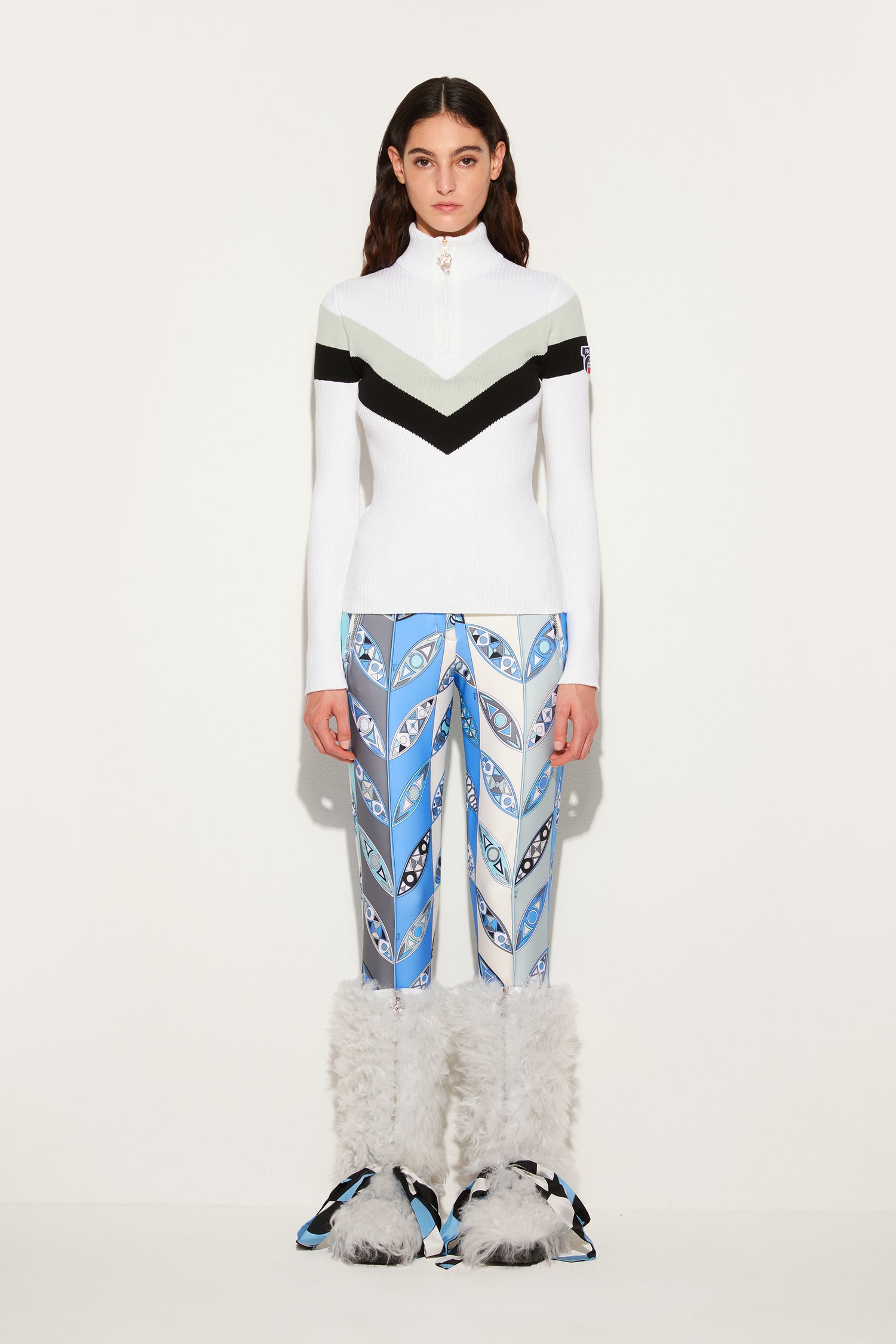 Pucci x Fusalp | Stripe-Jacquard Zip Sweater