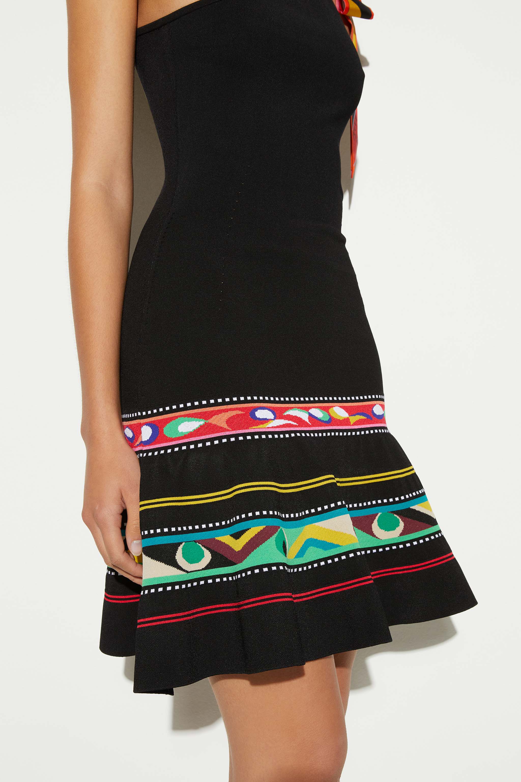 Stripe Jacquard One Shoulder Mini Dress PUCCI Online Store