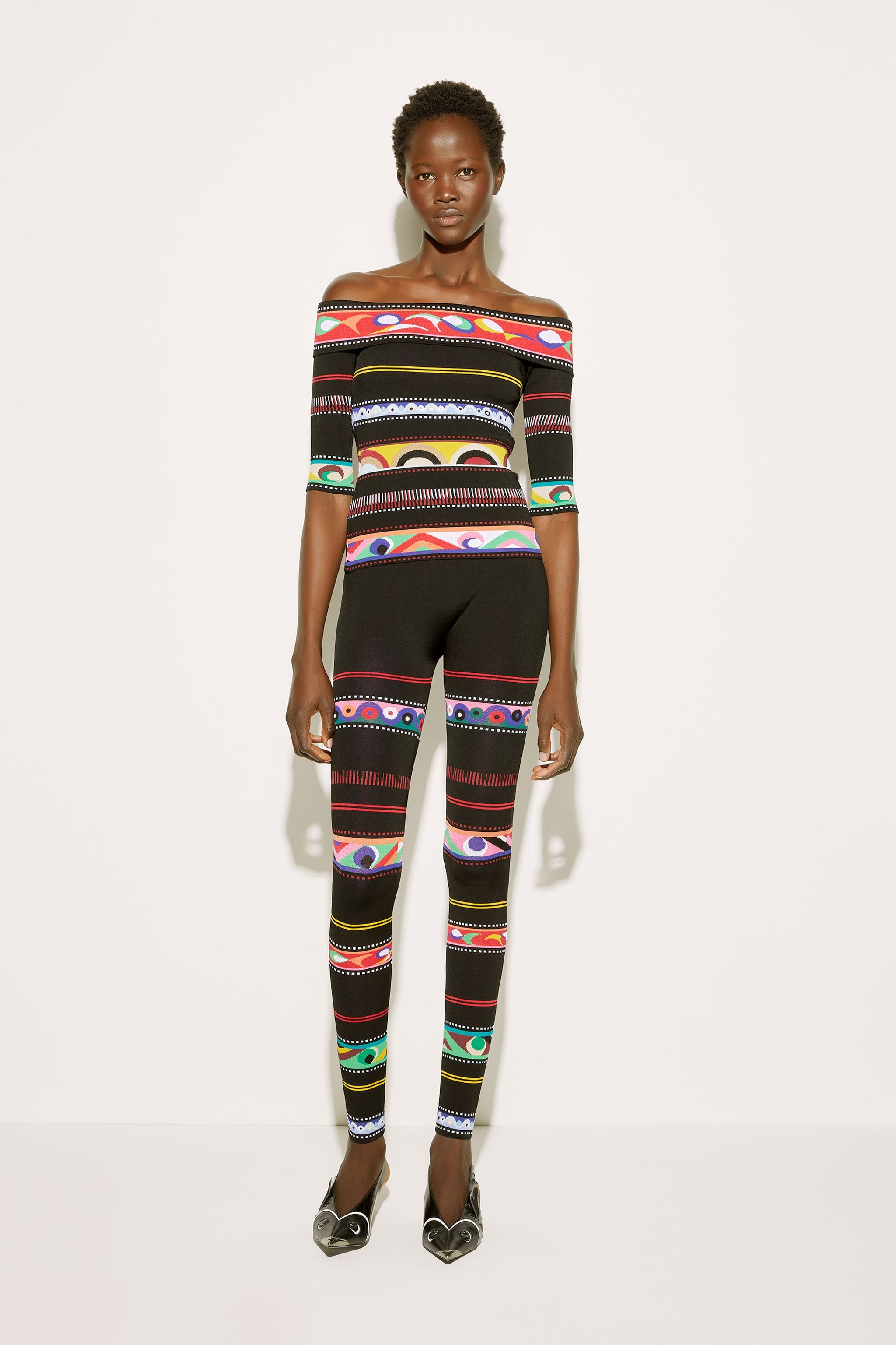 Colorful striped cheap leggings