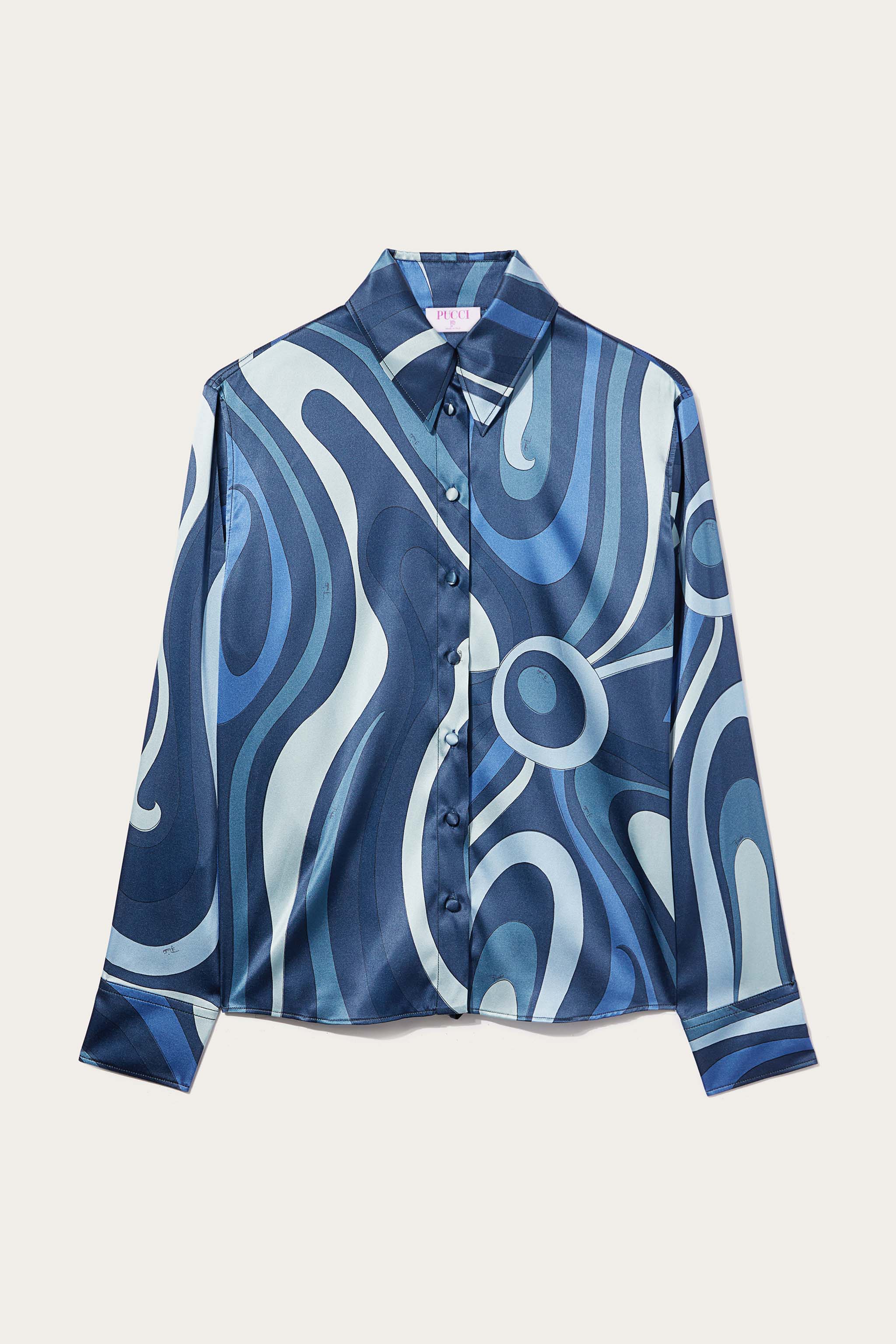 PUCCI Iride-print silk blouse - Blue