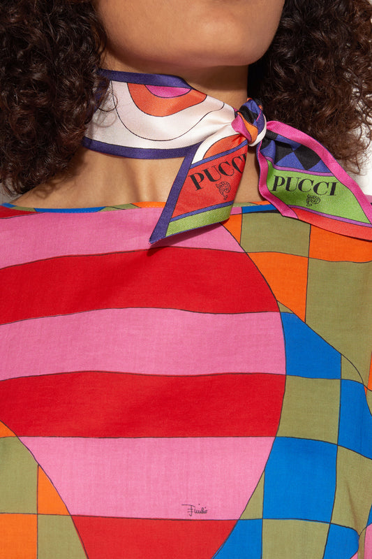 Emilio PUCCI - Silk twill square with multicolored psych…