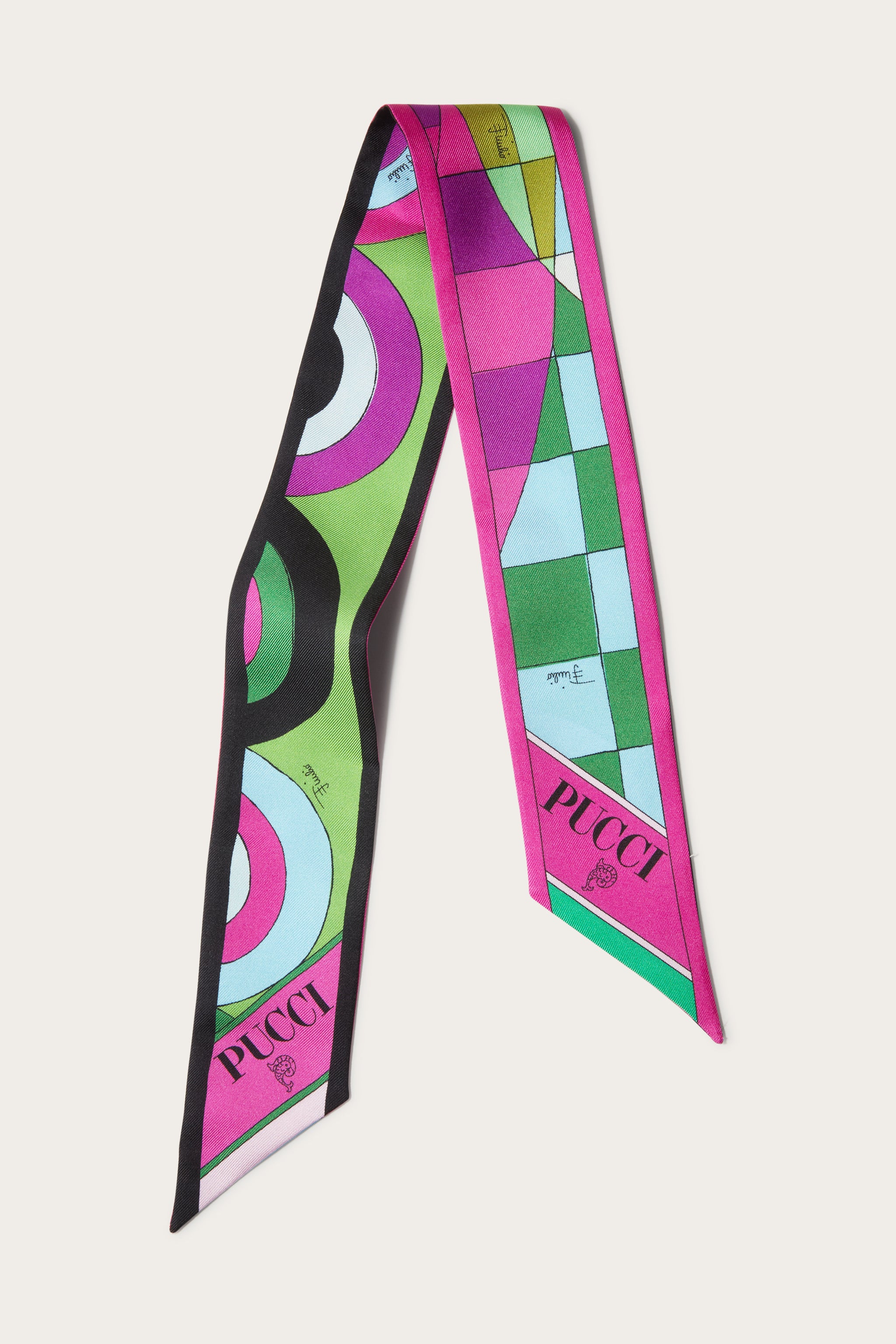 Pucci Foulard in seta con stampe Onde e Giardino