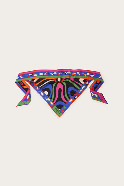 Emilio Pucci - Marmo and Pesci Print Silk Twill Scarf - for Woman - Size: Os - Multicolored - in Silk Twill