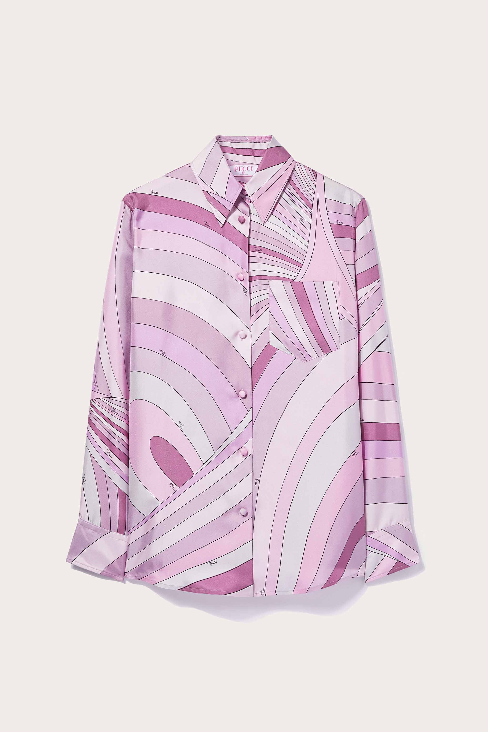 Pucci Camicia in seta con stampa Iride