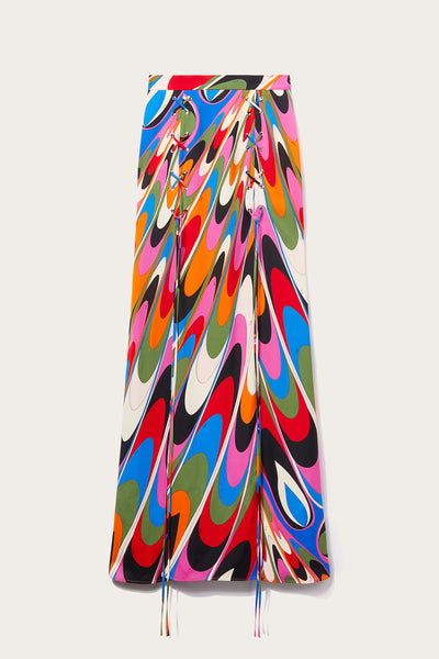 Onde-Print Long Skirt