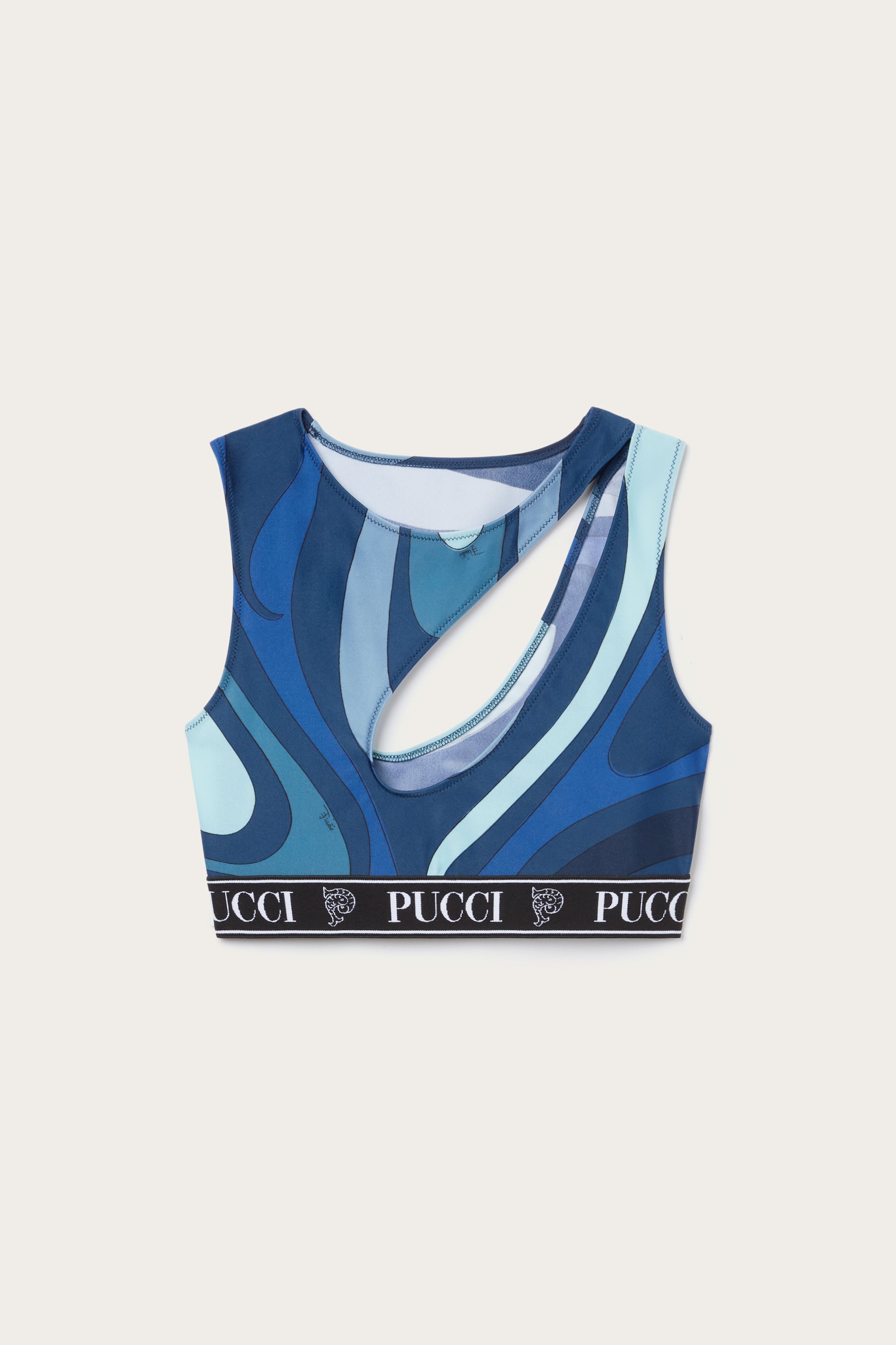 PUCCI Junior Marmo-print whipstitch-trim hood - Blue