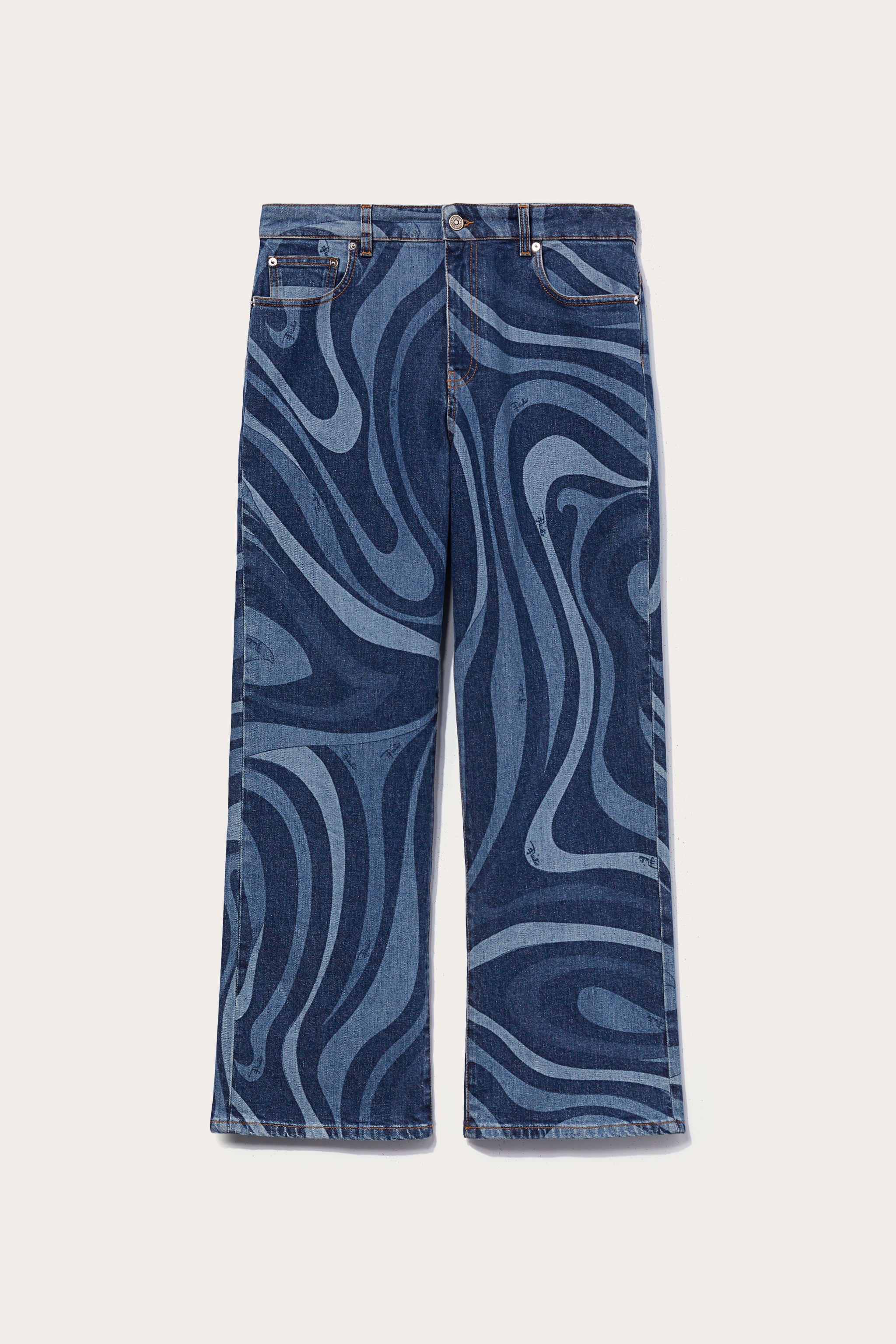 Pucci Jeans a gamba dritta con stampa Marmo