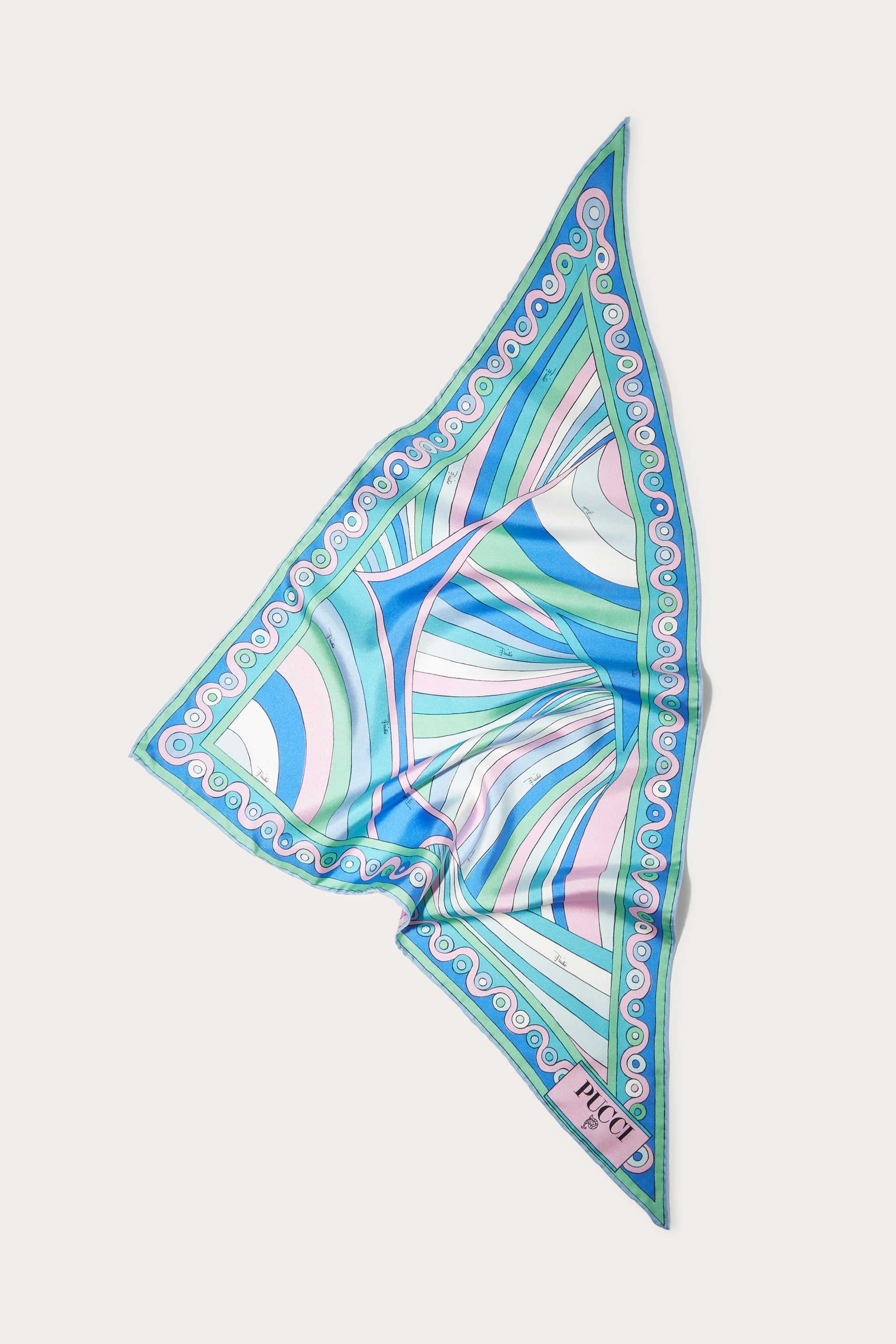 Pucci Foulard in seta con stampe Iride e Onde