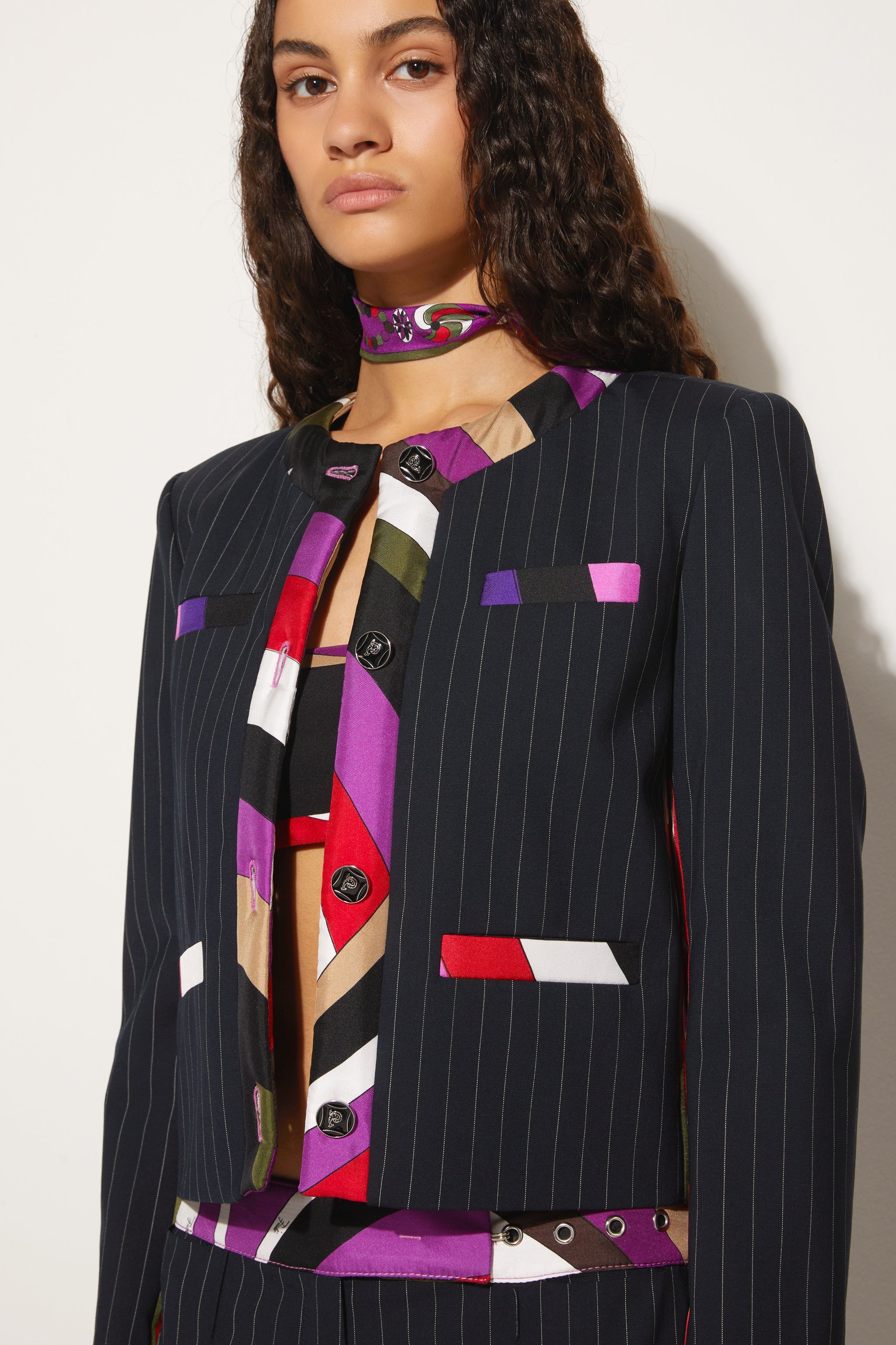 Iride Print Pinstripe Jacket PUCCI Online Store
