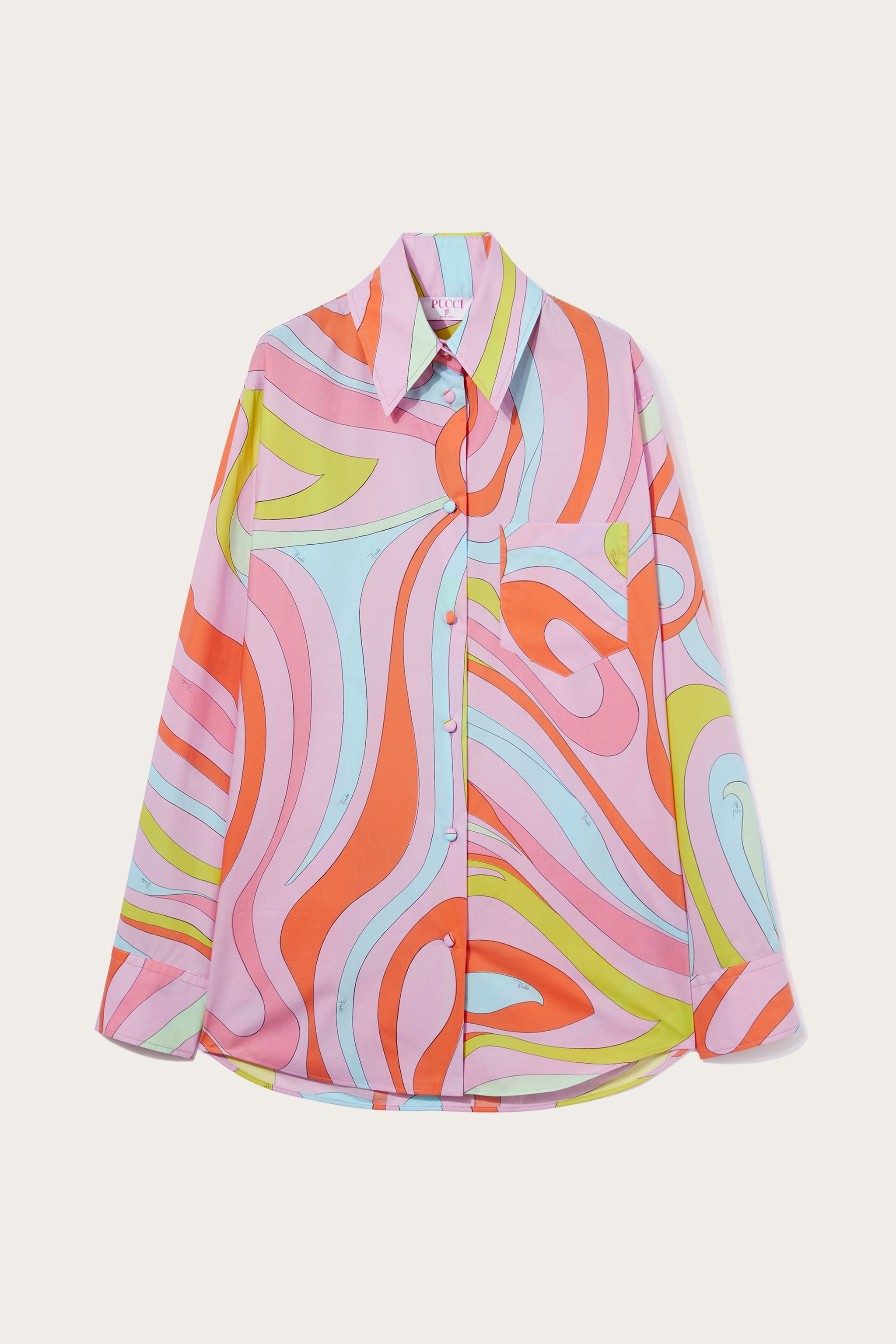 PUCCI Pesci-print silk shirt - Neutrals