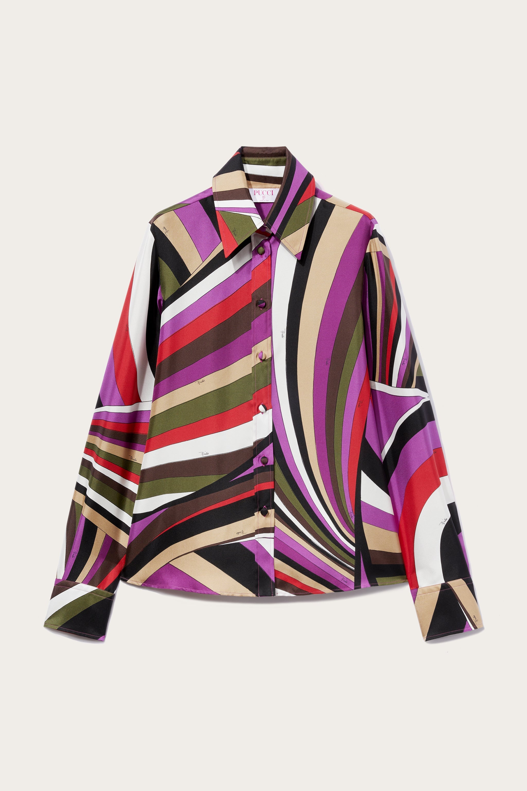 Pucci Camicia in seta con stampa Iride