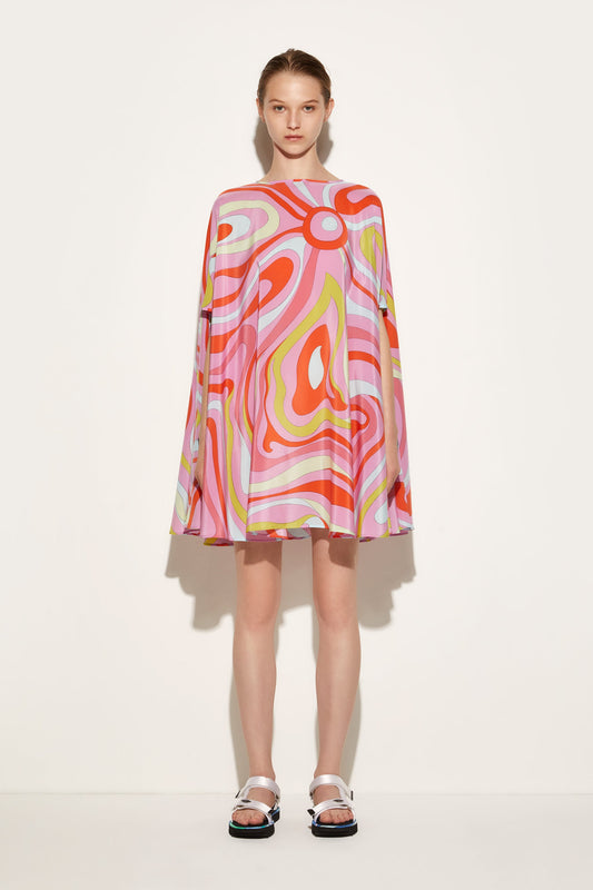 Marmo-Print Silk Kaftan