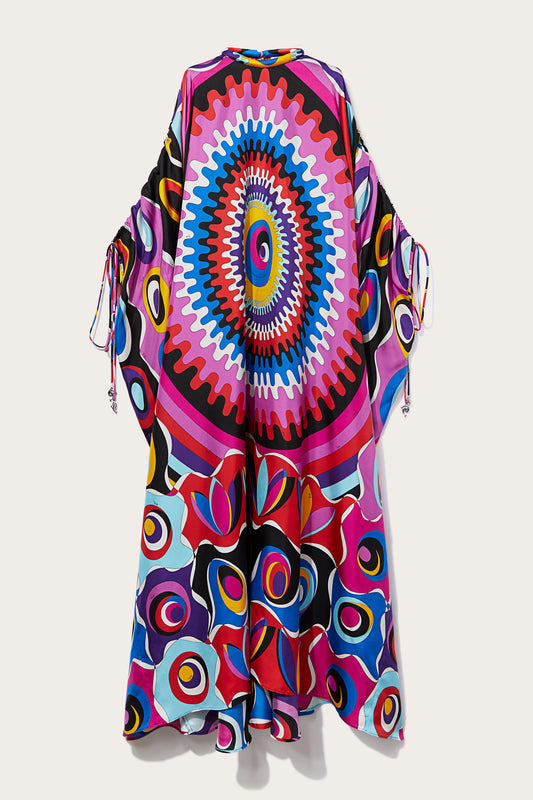 Bersaglio-Print Silk-Twill Kaftan