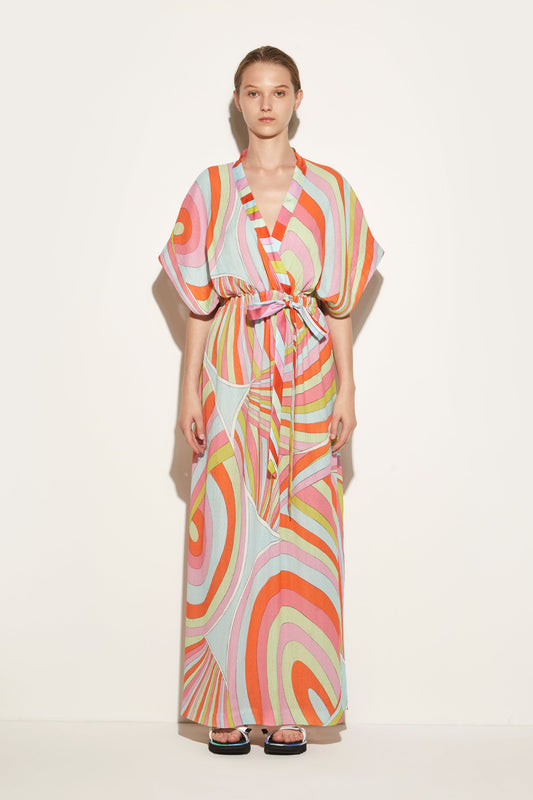 Iride-Print Cotton Kaftan