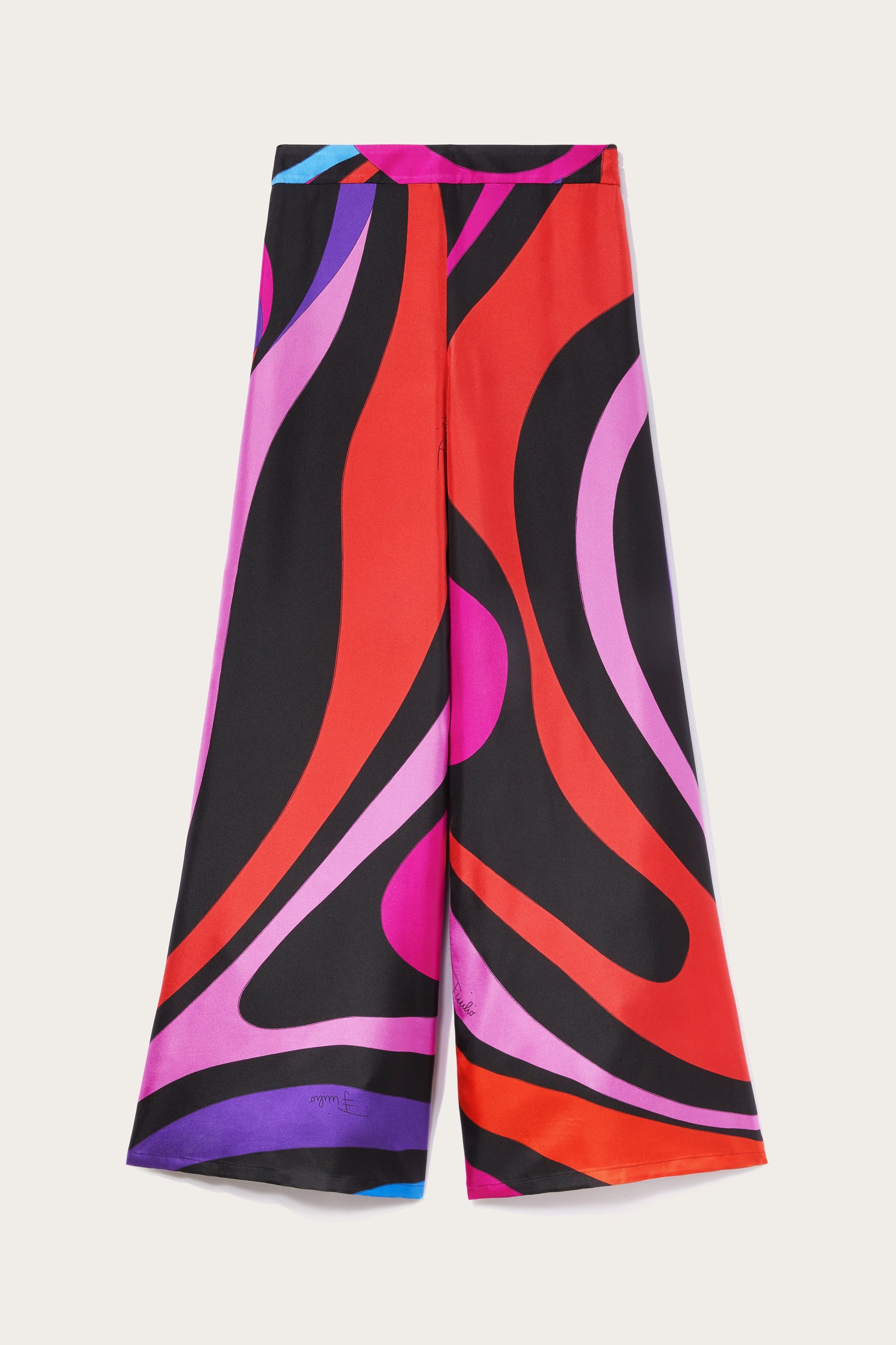 Pucci Pantaloni in seta con stampa Marmo