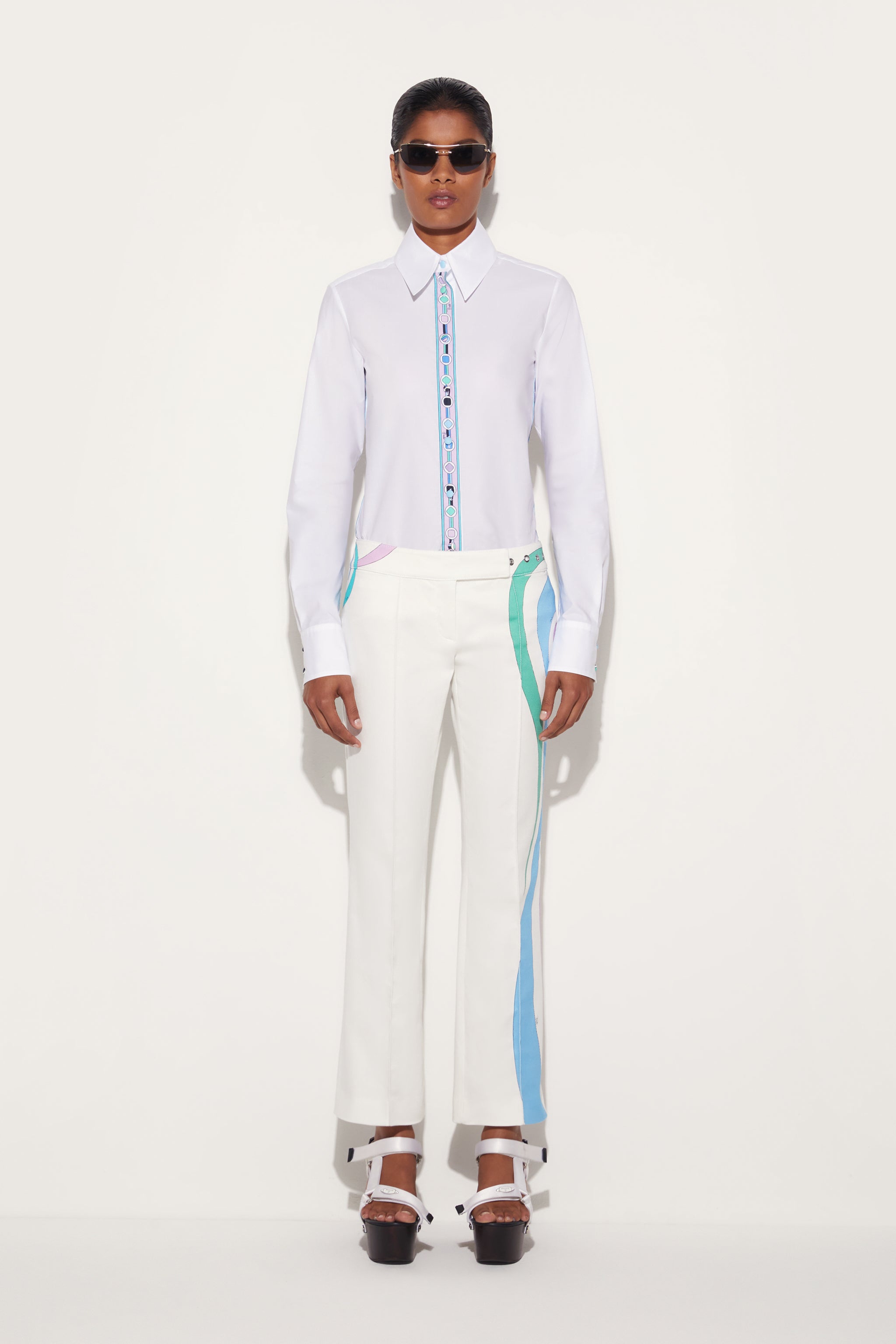 PUCCI Junior logo-patch casual trousers - White