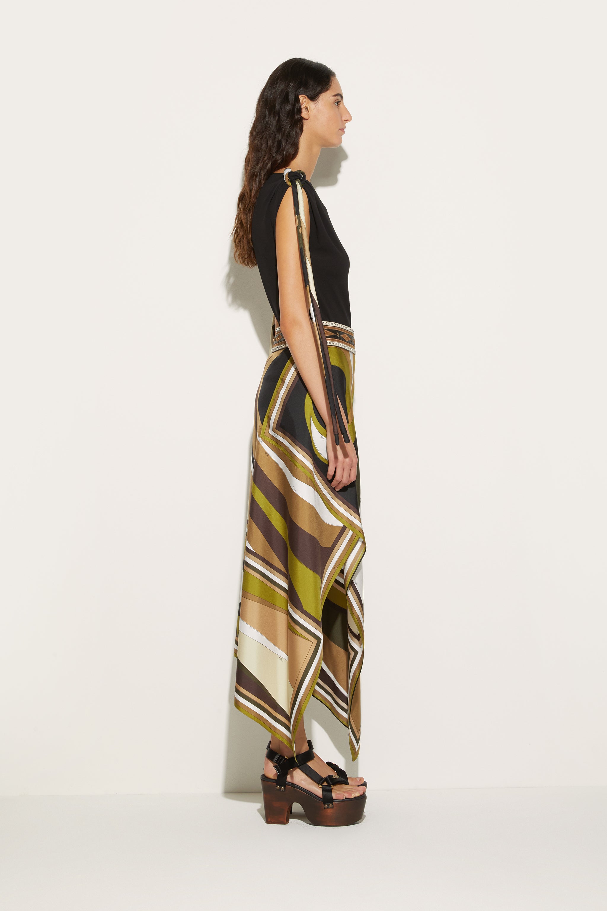 Cigni-Print Silk-Twill Skirt – PUCCI Online Store