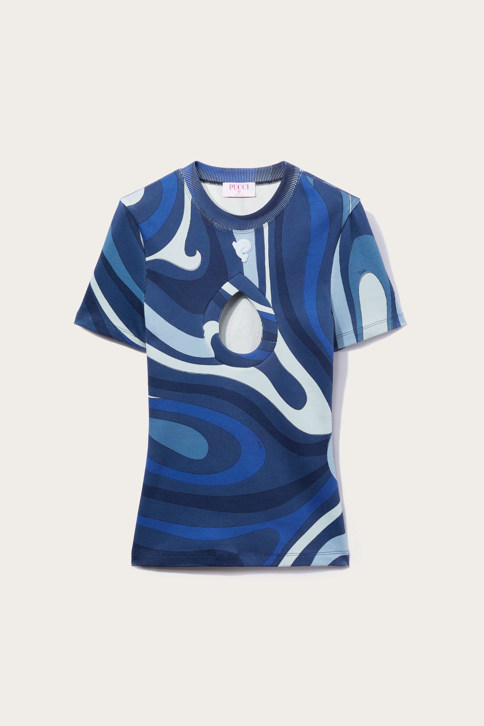 Pucci T-shirt con stampa Marmo e logo Pucci P