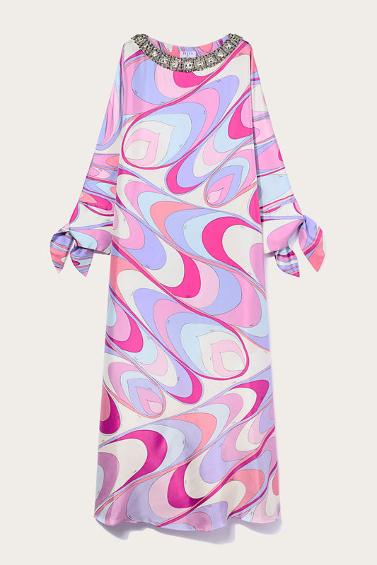 Onde-Print Silk Kaftan