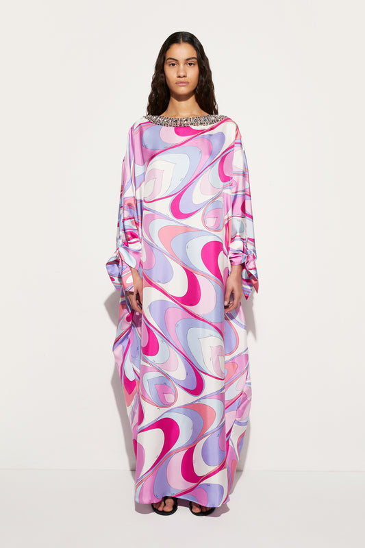 Onde-Print Silk Kaftan