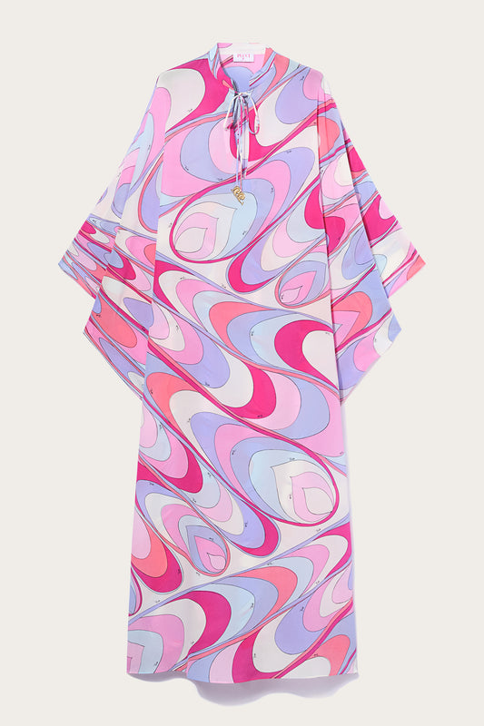 Onde-Print Silk Kaftan