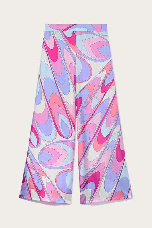 Onde-Print Silk-Twill Trousers