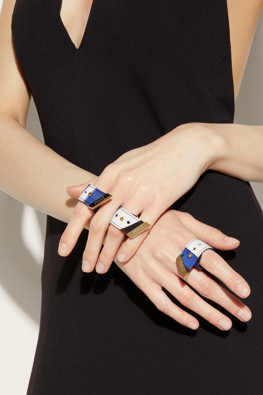 Iride-Print Foulard Ring Set