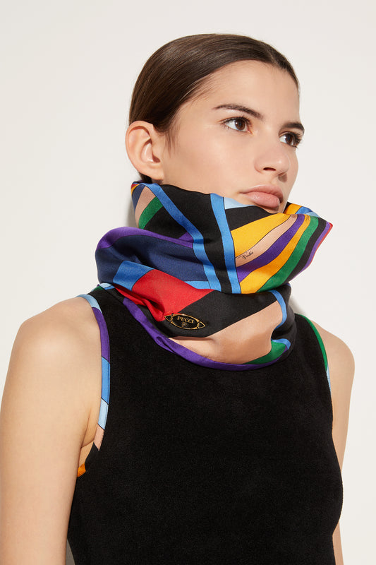 Iride-Print Silk-Twill Snood