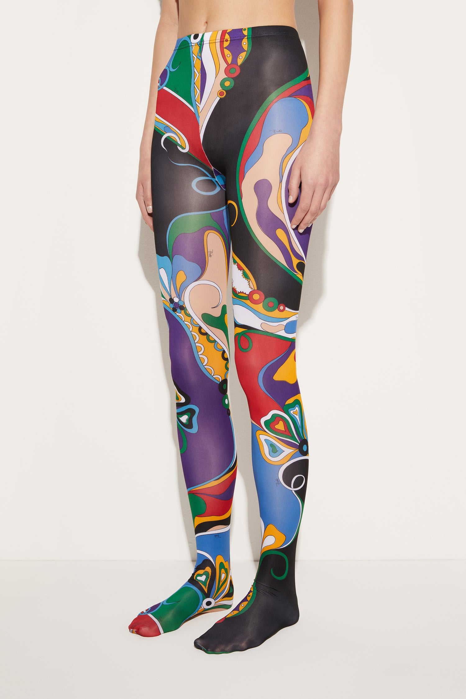 Orchidee-Print Tights