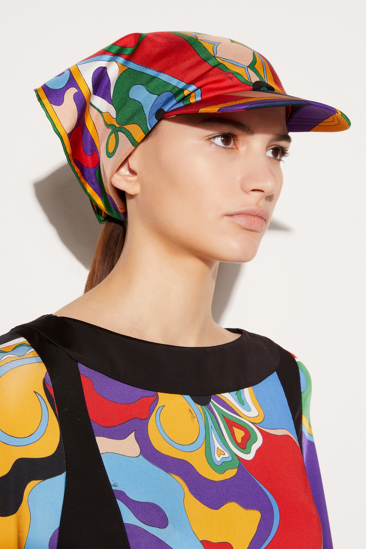 Orchidee-Print Silk-Twill Cap