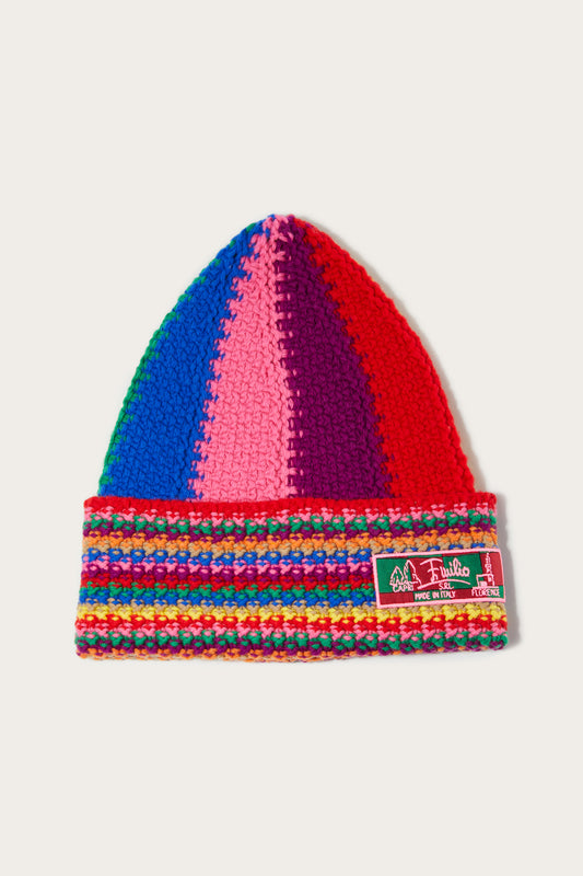 Colourblock Wool Beanie Hat View 1 - Pucci