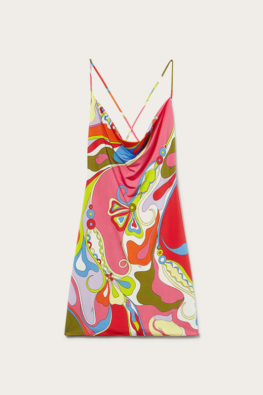 Orchidee-Print Mini Dress