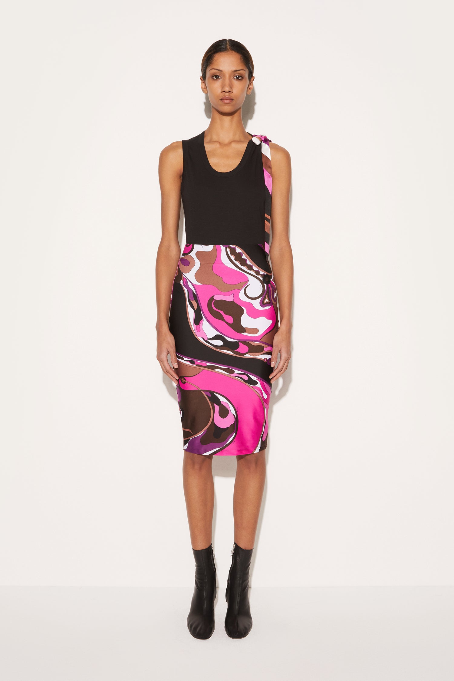 Orchidee-Print Pencil Skirt