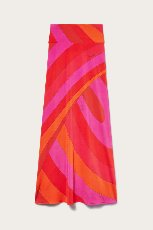 Iride-Print Long Skirt