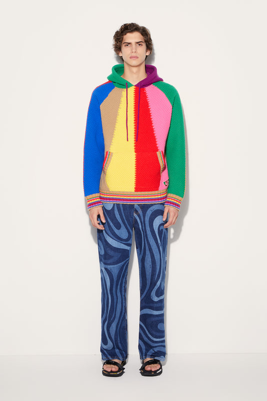 Colourblock Wool Hoodie