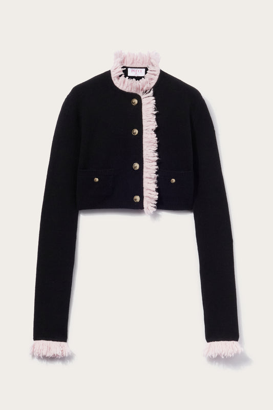 Fringed Cropped Cardigan View 1 - Pucci