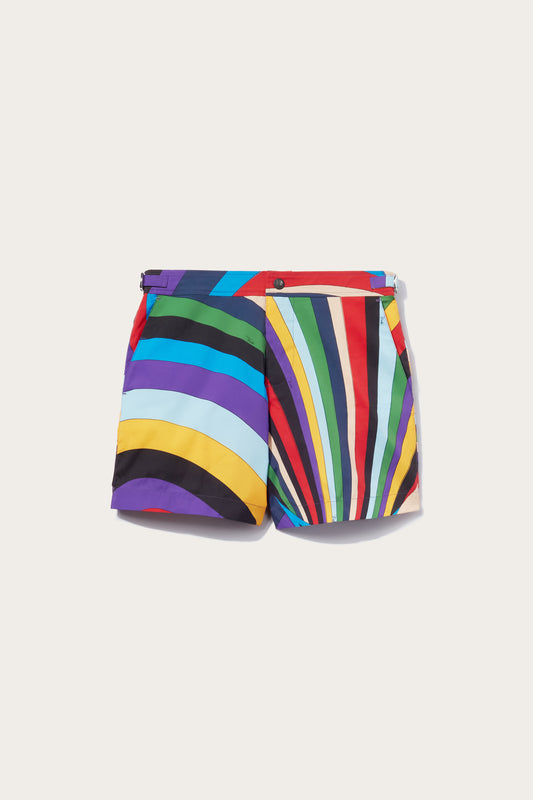 Shorts da mare con stampa Iride