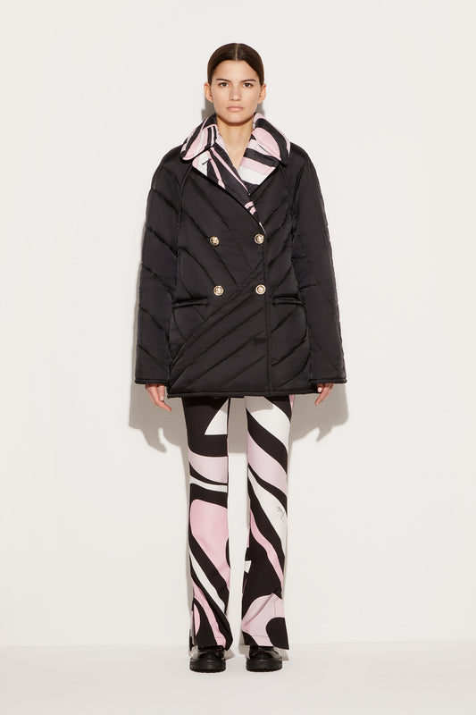 Iride-Print Quilted Coat