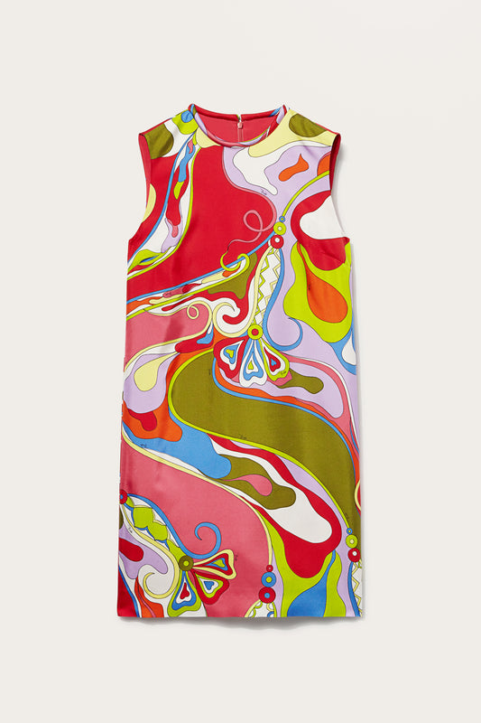 Orchidee-Print Silk-Twill Dress