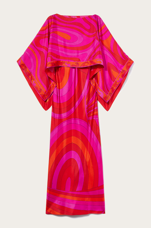 Iride And Marmo-Print Silk-Twill Dress