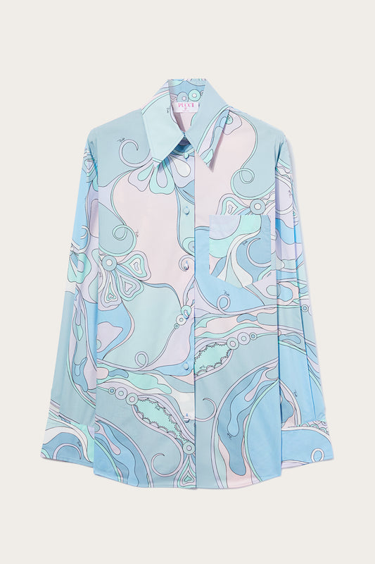 Orchidee-Print Cotton Shirt