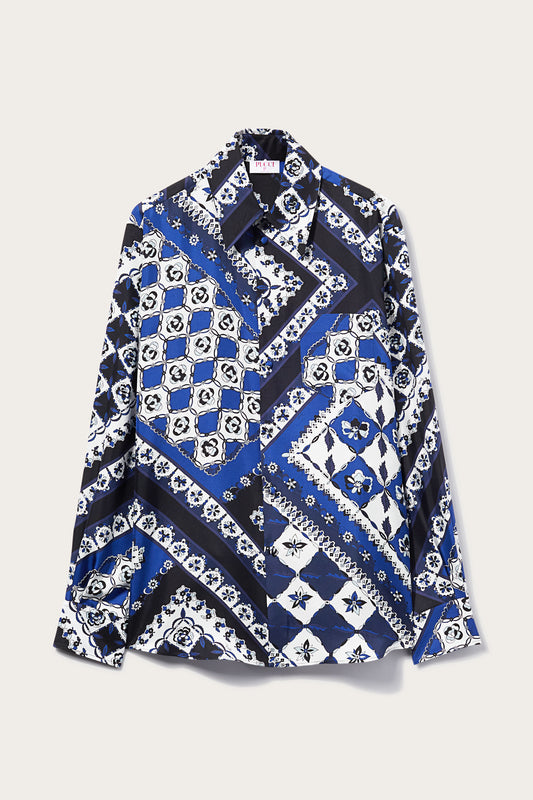 Festa-Print Silk-Twill Shirt