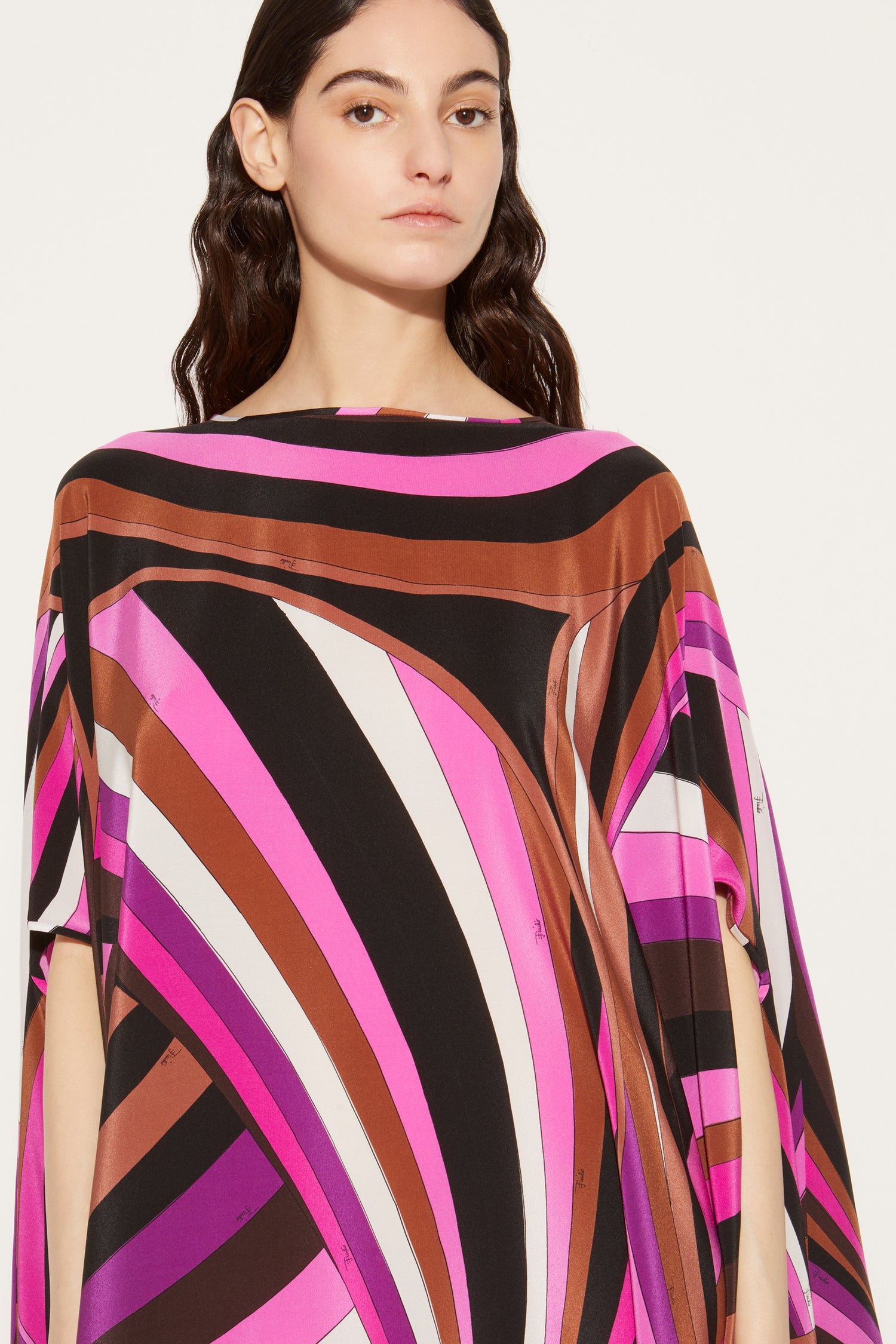 Iride-Print Silk Kaftan