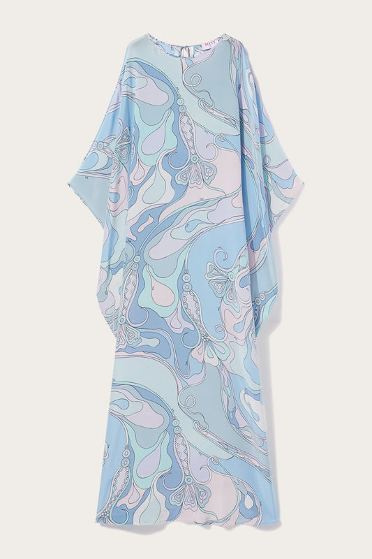 Orchidee-Print Silk Kaftan