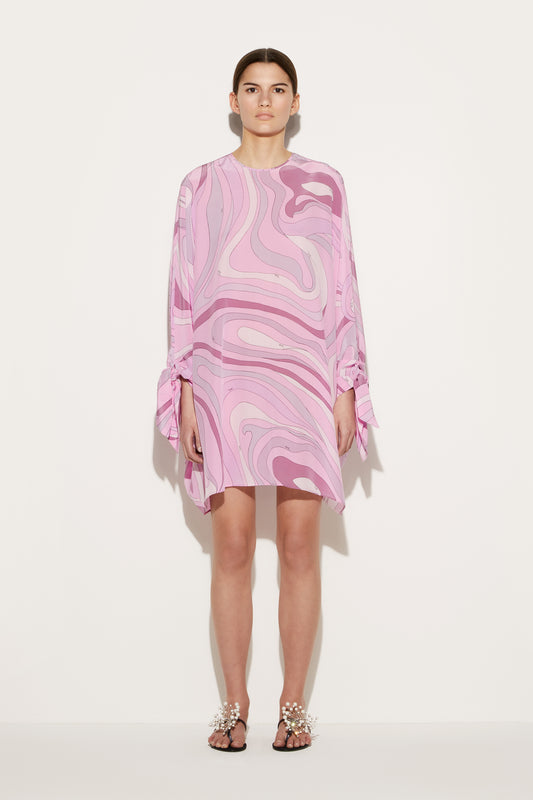 Marmo-Print Silk Kaftan