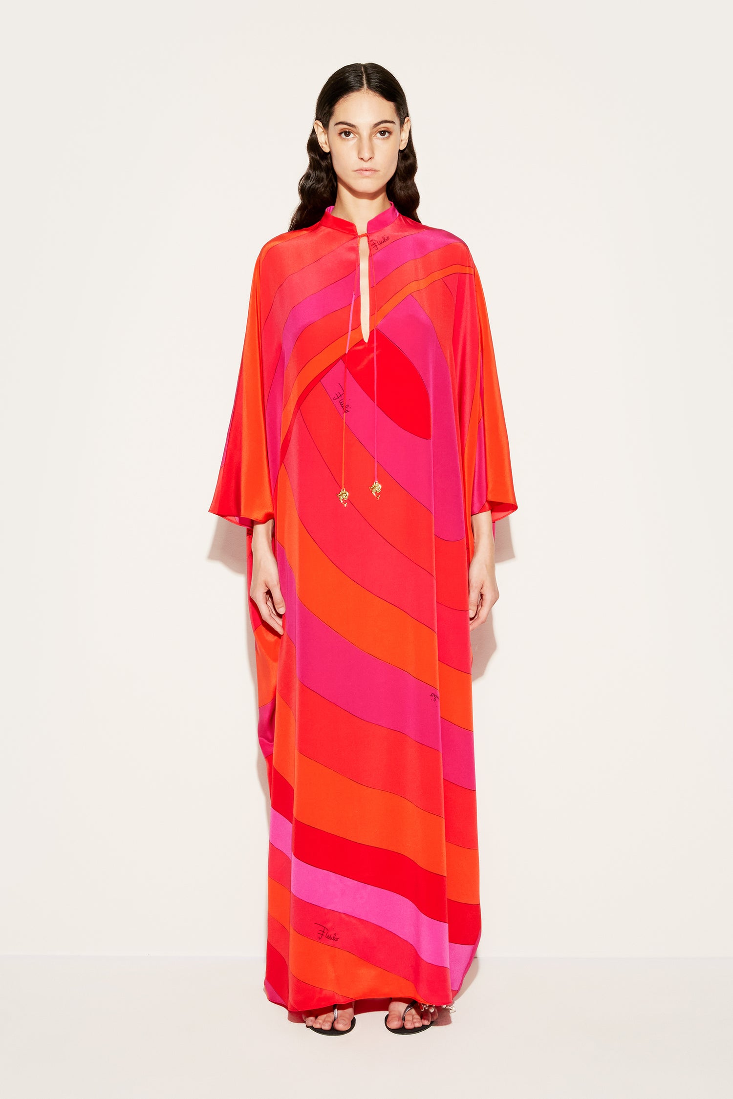 Iride-Print Silk Kaftan