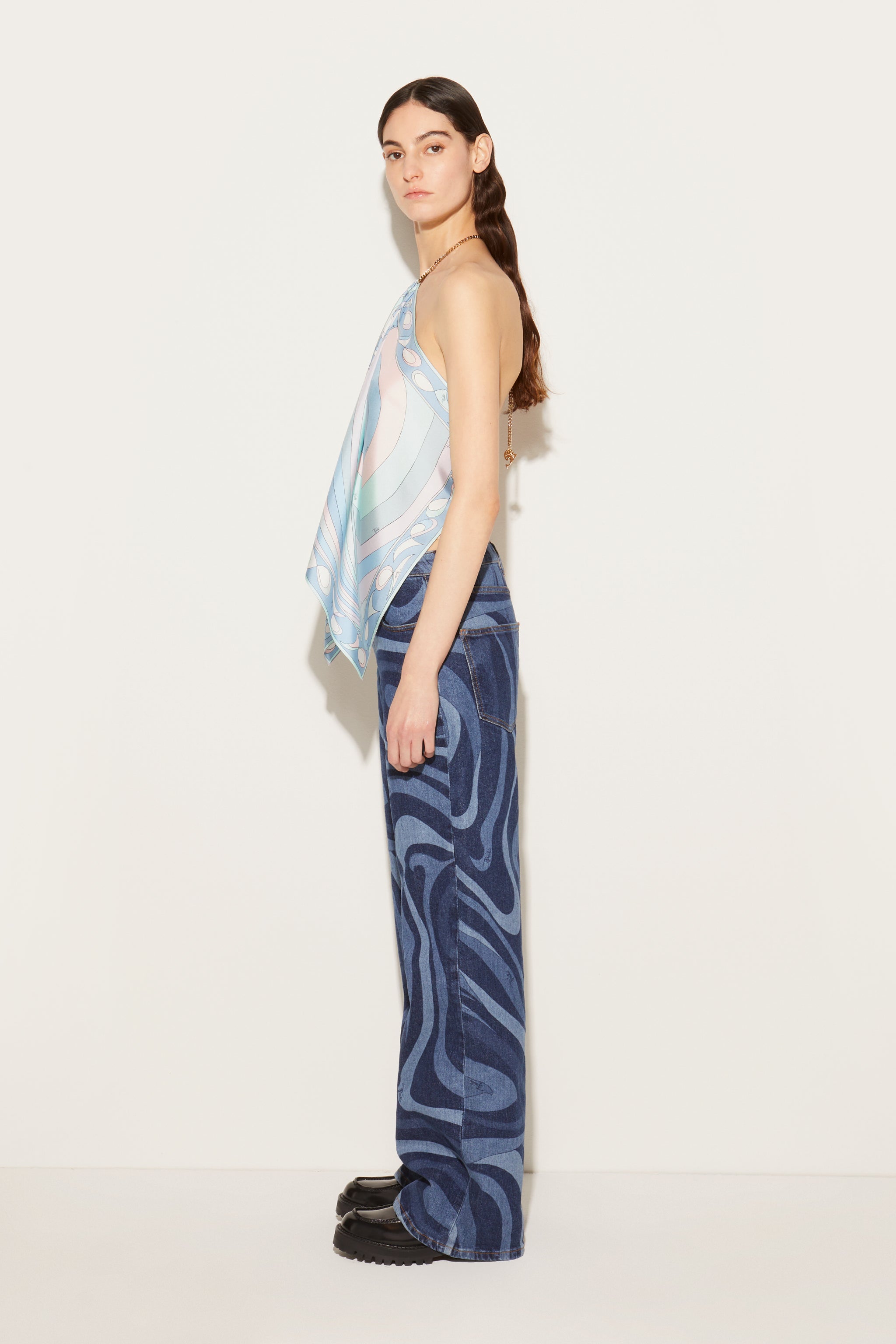 Iride-Print Silk-Twill Top – PUCCI Online Store