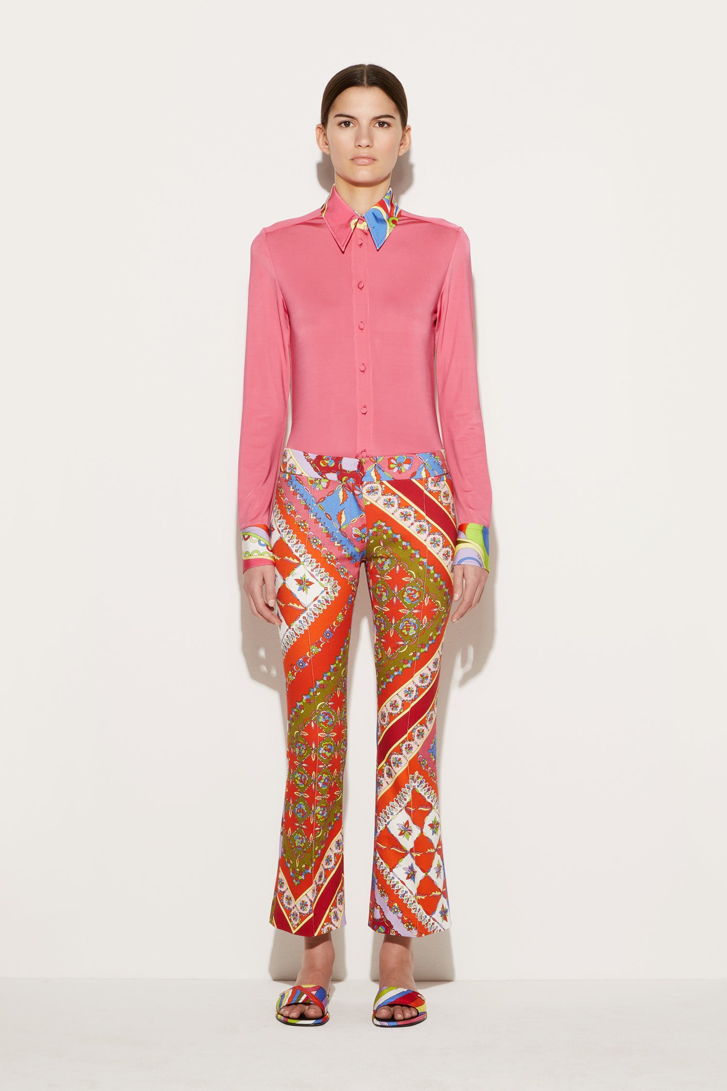 Festa-Print Flared Trousers