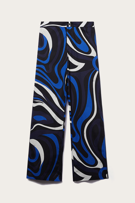 Marmo-Print Cotton Trousers