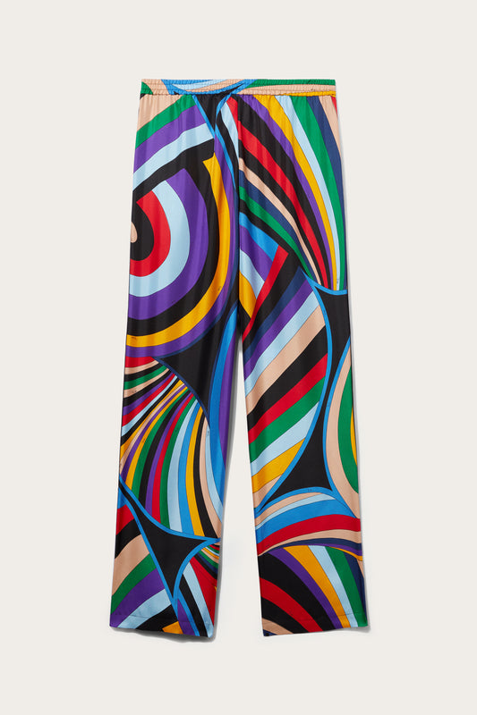 Iride-Print Silk-Twill Trousers